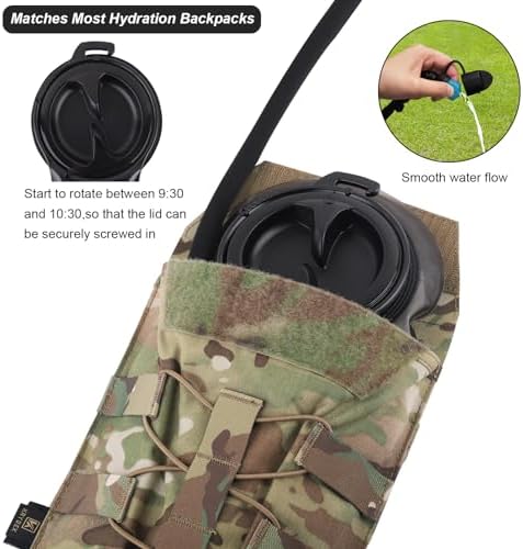 PETAC GEAR 1.5L / 3L Tactical Hydration Pack,Molle Carrier Pouch for 50 oz /100 oz Hydration Bladder Daypack Water Backpack. - Image 3