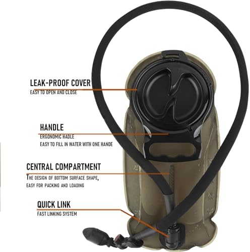 PETAC GEAR 1.5L / 3L Tactical Hydration Pack,Molle Carrier Pouch for 50 oz /100 oz Hydration Bladder Daypack Water Backpack. - Image 4