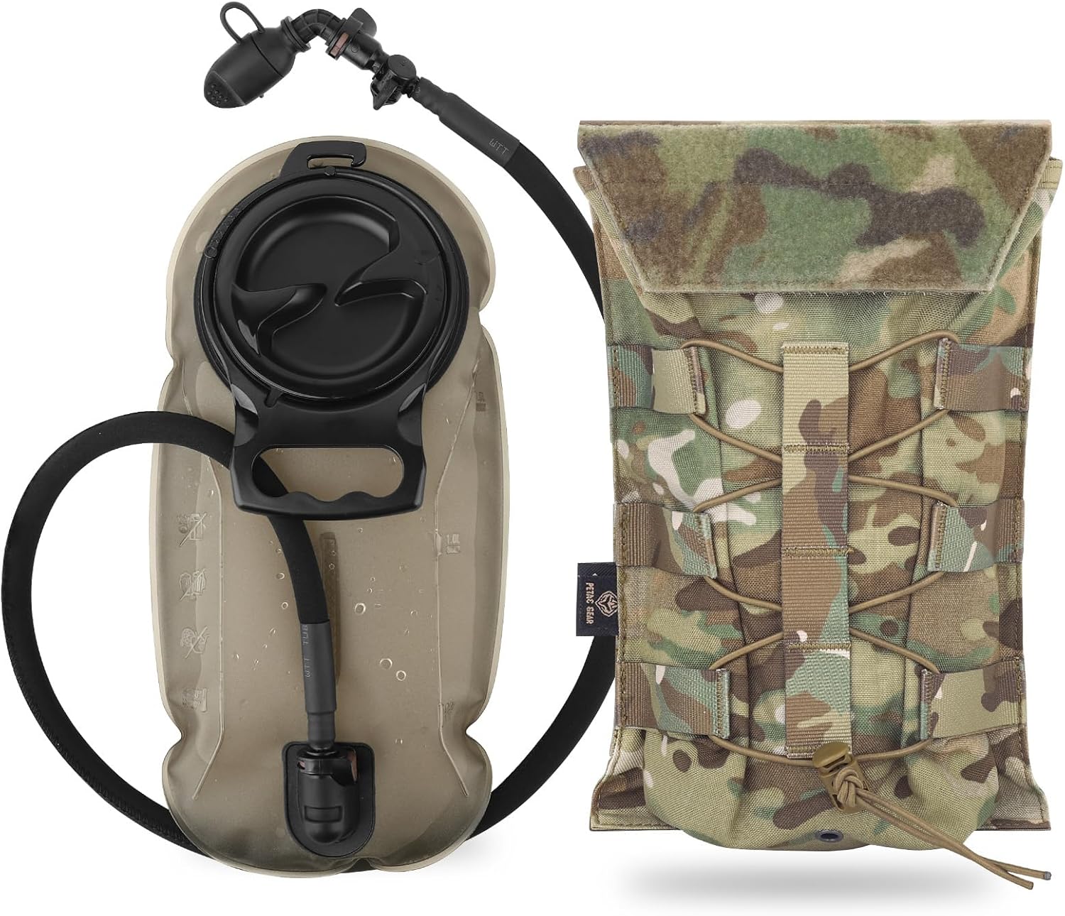 PETAC GEAR 1.5L / 3L Tactical Hydration Pack,Molle Carrier Pouch for 50 oz /100 oz Hydration Bladder Daypack Water Backpack. - Image 9